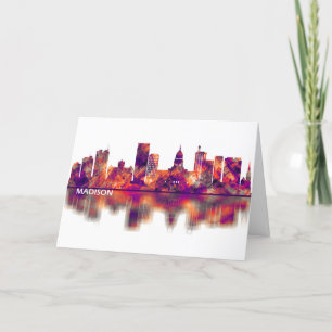 Madison Wisconsin Skyline Holiday Card