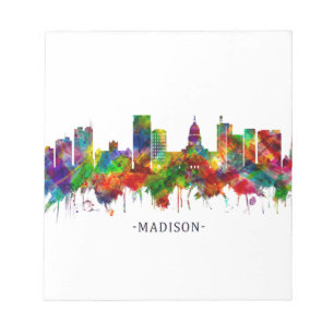 Madison Wisconsin Skyline Notepad
