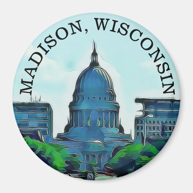 Madison, Wisconsin Souvenir Magnet (Front)