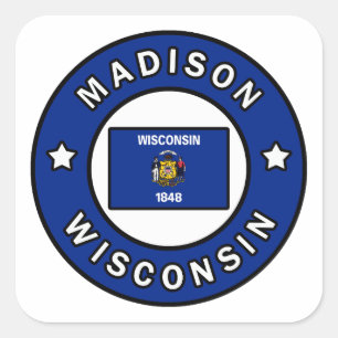 Madison Wisconsin Square Sticker