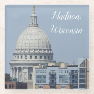 Madison, Wisconsin State Capitol Glass Coaster