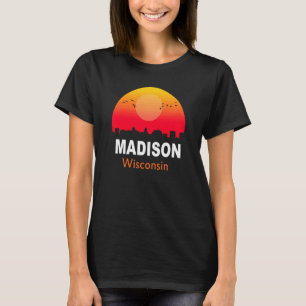 Madison Wisconsin Vintage Sunset Retro City State T-Shirt