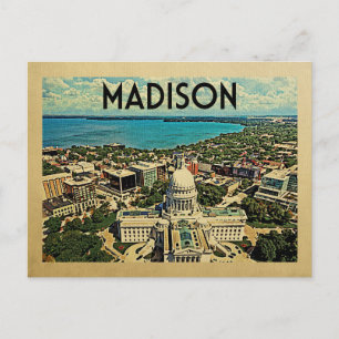Madison Wisconsin Vintage Travel Postcard