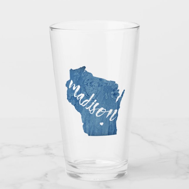 Madison, Wisconsin Wood Grain Glass (Front)