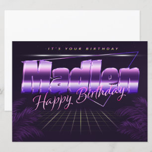 Madlen Name Vorname lila retro Karte Geburtstag Card