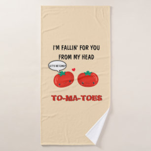 Madly In Love   Funny Valentine's Day Flirting  Bath Towel Set