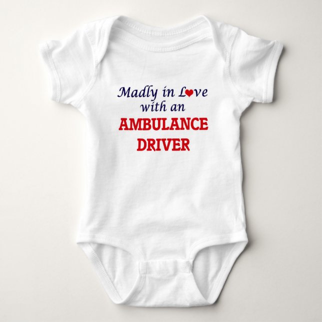 Madly in love with an Ambulance Driver Baby Bodysuit (Front)