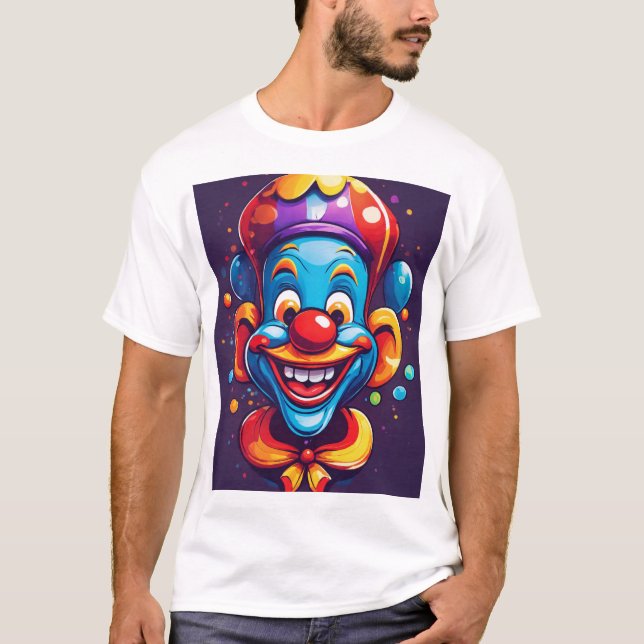 "Madness Unleashed: Abstract Joker Face Vector Art T-Shirt (Front)