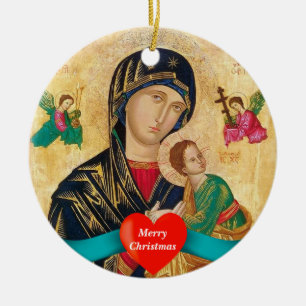 Madona and child Christmas Ceramic Tree Decoration