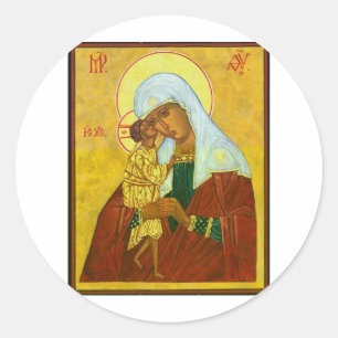 Madona and Child Classic Round Sticker