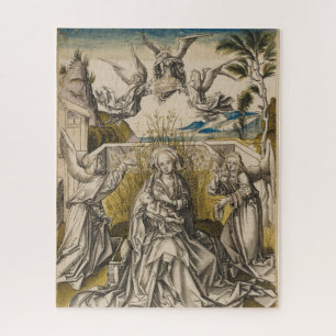 Madonna and Angels In A Landscape   c.1500 Jigsaw Puzzle