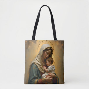 Madonna and Baby Jesus Tote Bag