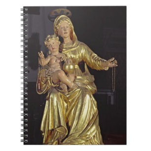 Madonna and Child, 17th century (gilded wood) Spiral Notebook