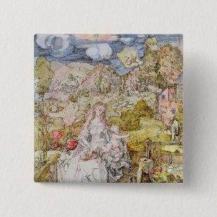 Madonna and Child 3 15 Cm Square Badge
