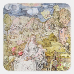 Madonna and Child 3 Square Sticker