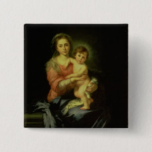 Madonna and Child, after 1638 15 Cm Square Badge