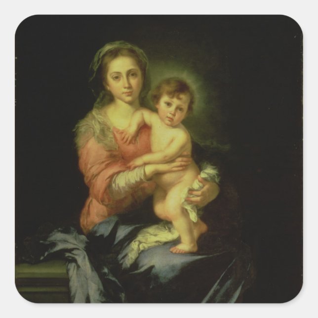 Madonna and Child, after 1638 Square Sticker (Front)