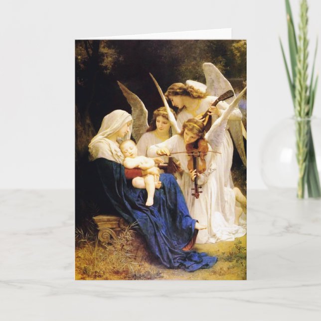 Madonna and Child and Three Angels Holiday Card (Front)