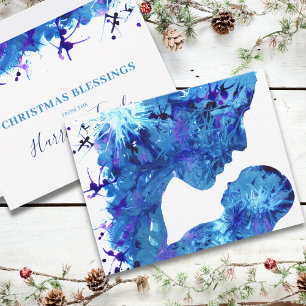 Madonna and Child Beautiful watercolor  Holiday Card