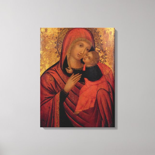 Madonna and Child, c.1650 (panel) Canvas Print (Front)