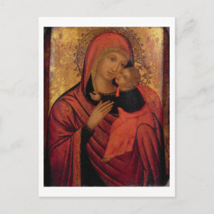 Madonna and Child, c.1650 (panel) Postcard