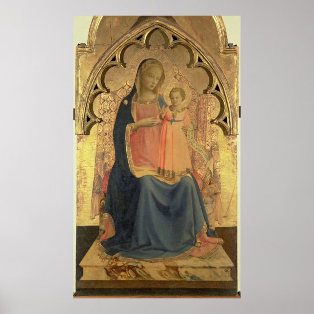 Madonna and Child, central panel of a triptych Poster (Front)