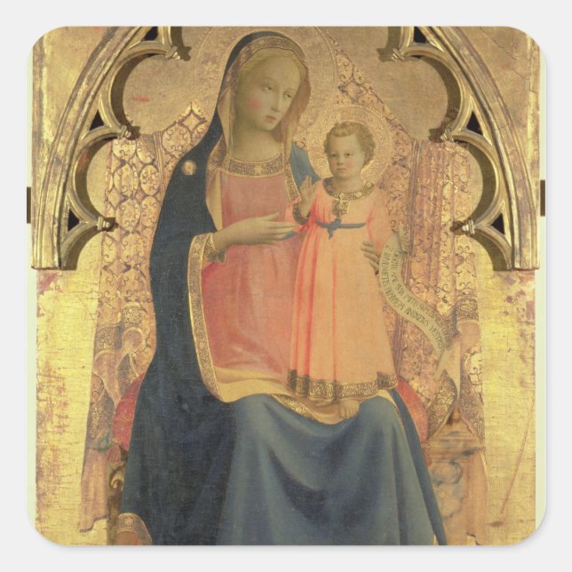 Madonna and Child, central panel of a triptych Square Sticker (Front)