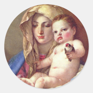 MADONNA AND CHILD CLASSIC ROUND STICKER