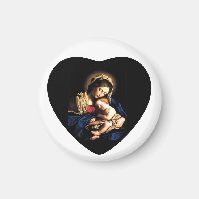 Madonna and Child Custom Magnet Heart (Front)