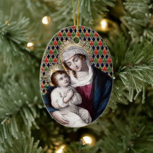Madonna and Child (DPT 001) Ceramic Tree Decoration