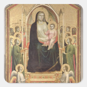 Madonna and Child Enthroned, c.1300-03 (PRE-restor Square Sticker