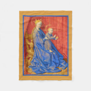 Madonna and Child Enthroned Jean Fouquet Holiday P Fleece Blanket