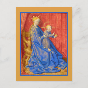 Madonna and Child Enthroned Jean Fouquet Holiday P Postcard