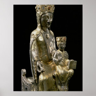 Madonna and Child Enthroned, statuette, French, 12 Poster