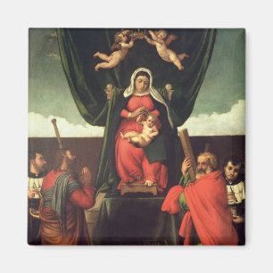 Madonna and Child Enthroned with Four Saints, 1546 Magnet