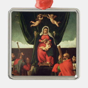 Madonna and Child Enthroned with Four Saints, 1546 Metal Tree Decoration