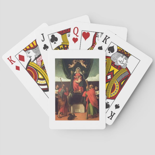 Madonna and Child Enthroned with Four Saints, 1546 Playing Cards (Back)