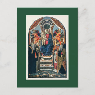 Madonna and Child Enthroned with Saints and Angels Holiday Postcard