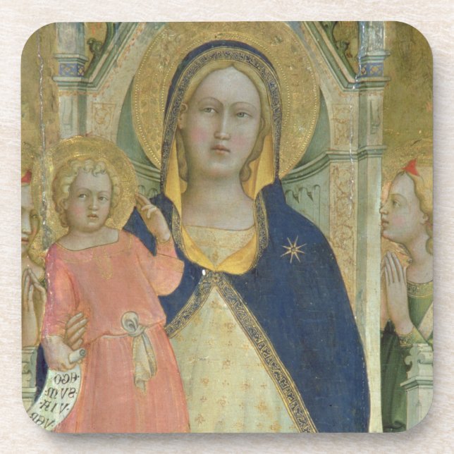 Madonna and Child enthroned with Saints, detail sh Coaster (Front)