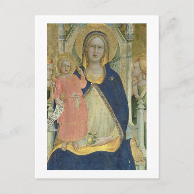 Madonna and Child enthroned with Saints, detail sh Postcard (Front)