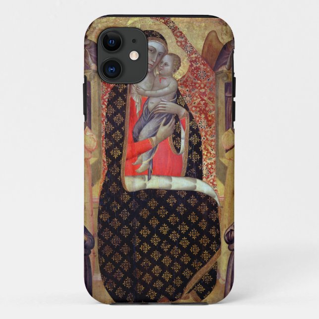 Madonna and child enthroned with six angels (panel Case-Mate iPhone case (Back)