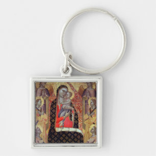 Madonna and child enthroned with six angels (panel key ring