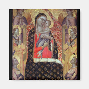 Madonna and child enthroned with six angels (panel magnet