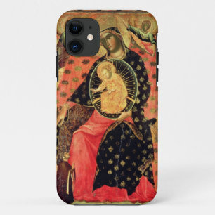 Madonna and Child Enthroned with Two Devout People iPhone 11 Case