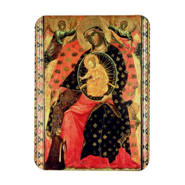 Madonna and Child Enthroned with Two Devout People Magnet (Vertical)