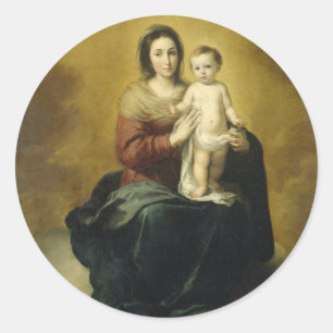 Madonna and Child, Fine Art Christmas Sticker