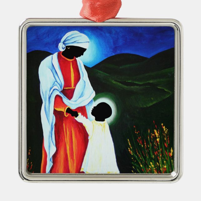 Madonna and child - First steps 2008 Metal Tree Decoration (Front)