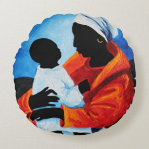 Madonna and child - First words 2008 Round Cushion