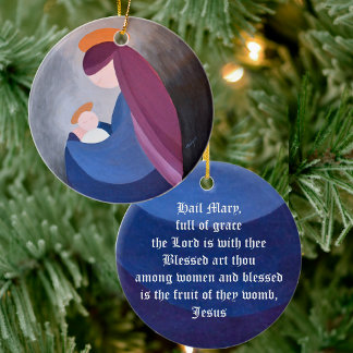 Madonna and Child - Hail Mary Christmas ornament