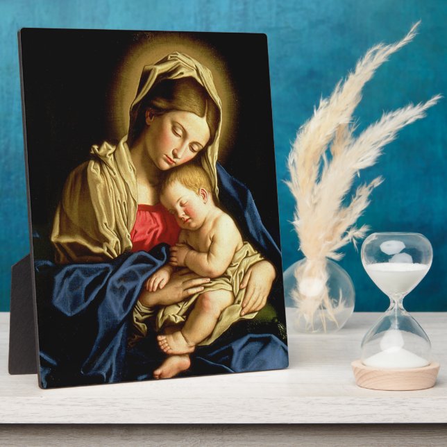 Madonna and Child Jesus - Sassoferrato Plaque (Side)
